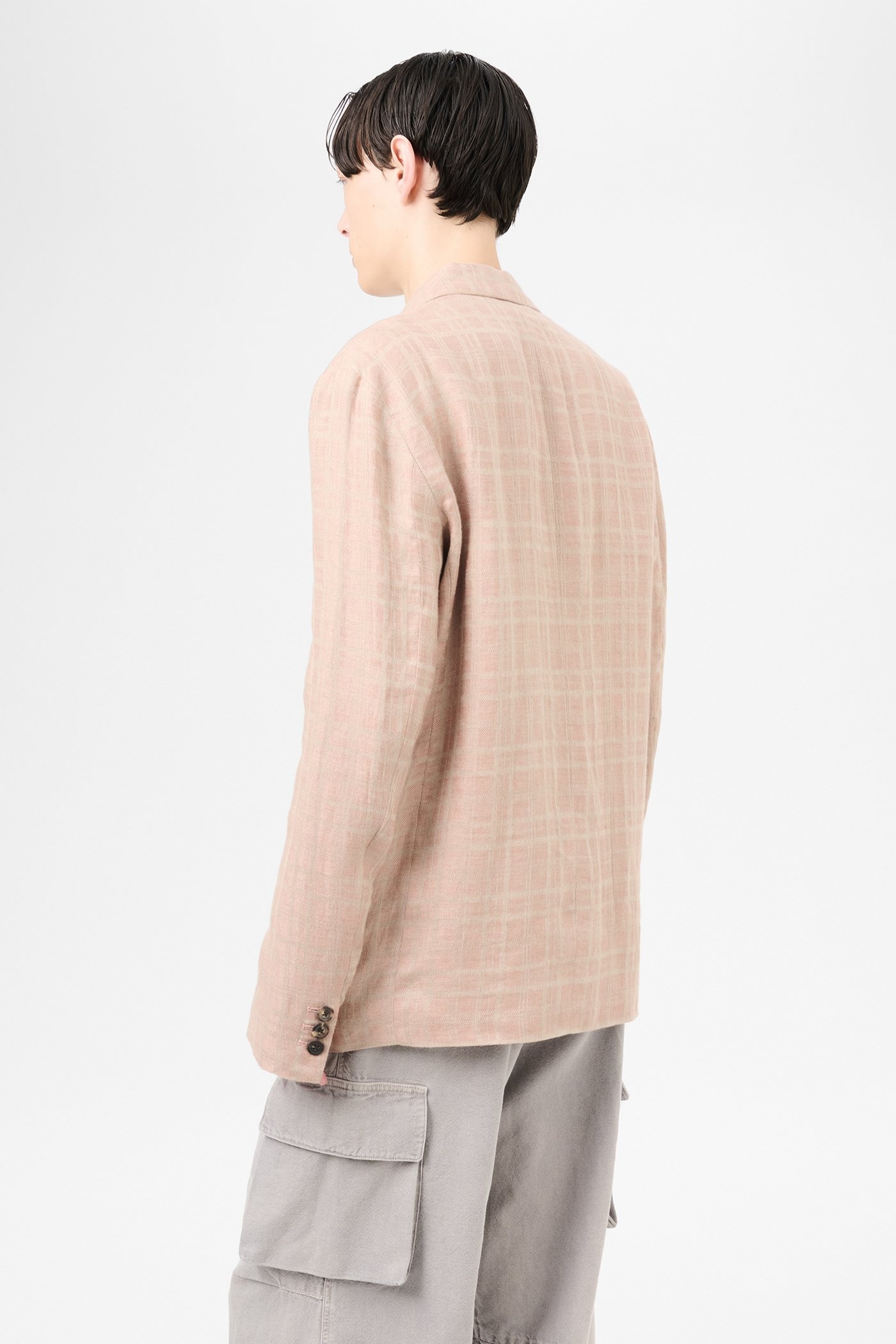 Unconstructed Shinjuku Blazer Hammock Check Crumpled Linen - 5