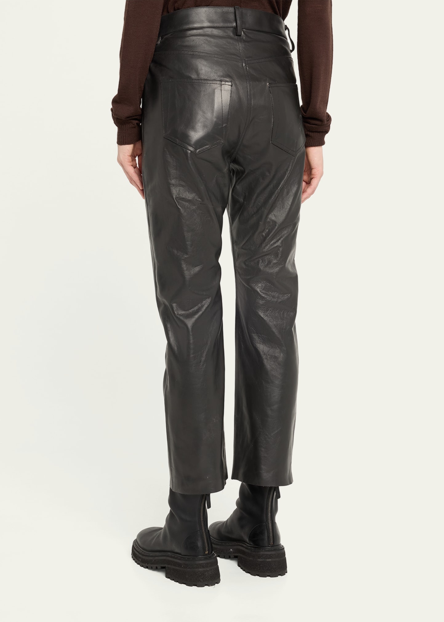 Detroit Bootcut Leather Pants - 3