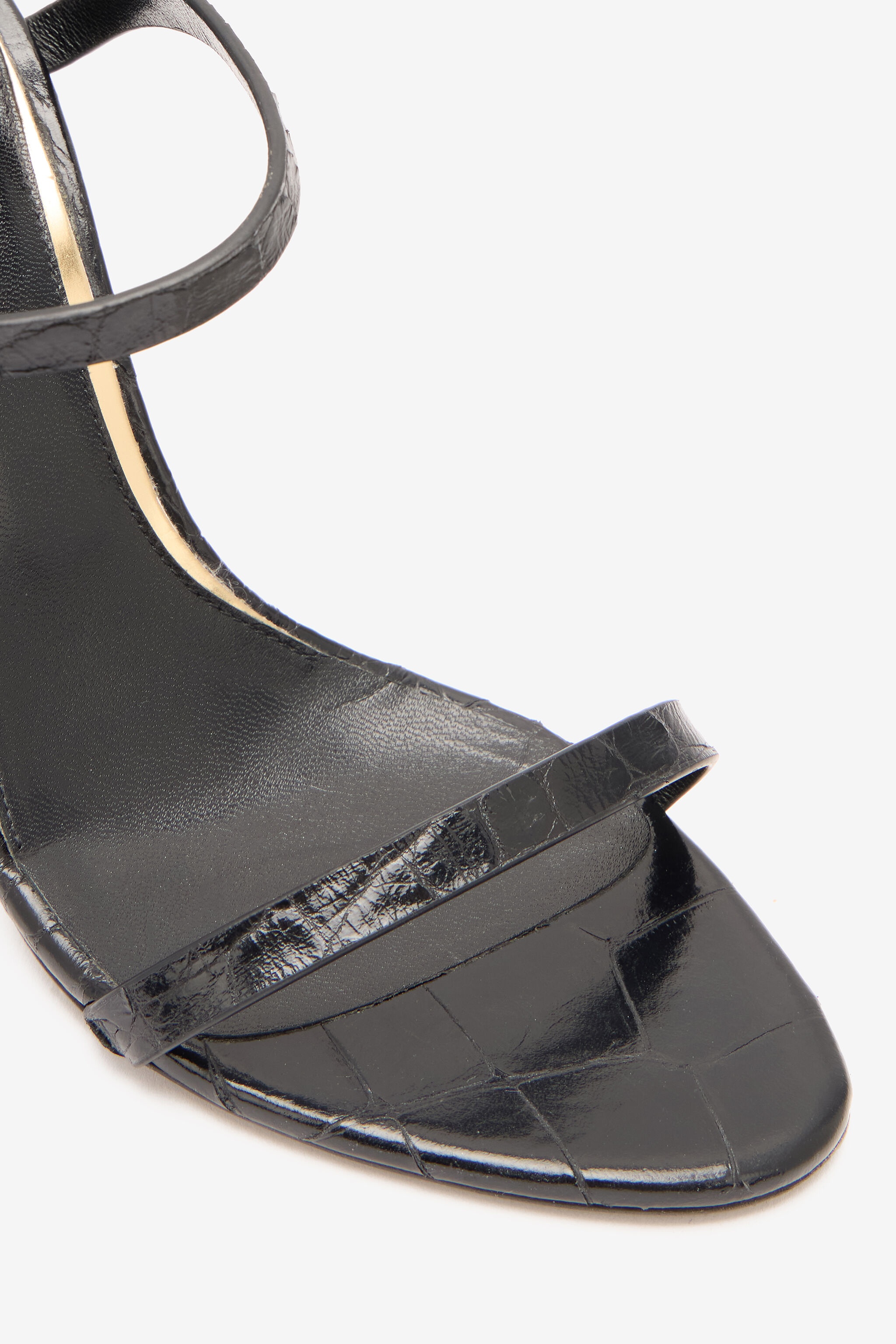 Crocodile-Effect Slingback Sandals - 5
