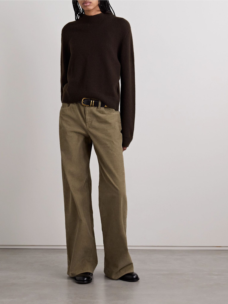 The Row Hensi cashmere turtleneck sweater Dark brown outlook