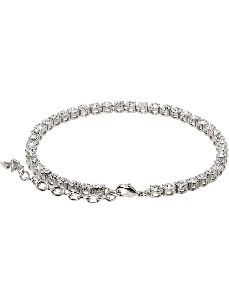 Amina Muaddi Silver Tennis Anklet outlook