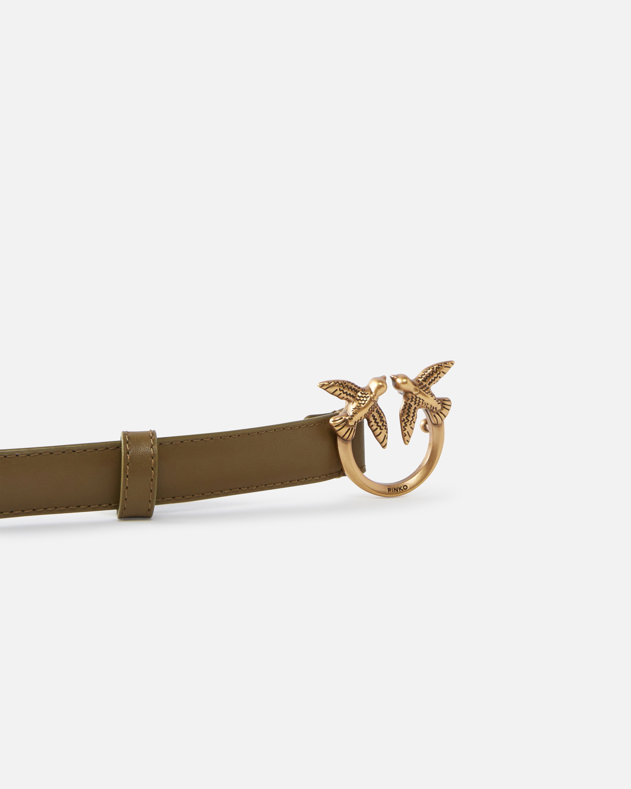 LOVE BIRDS THIN LEATHER BELT 2CM - 5