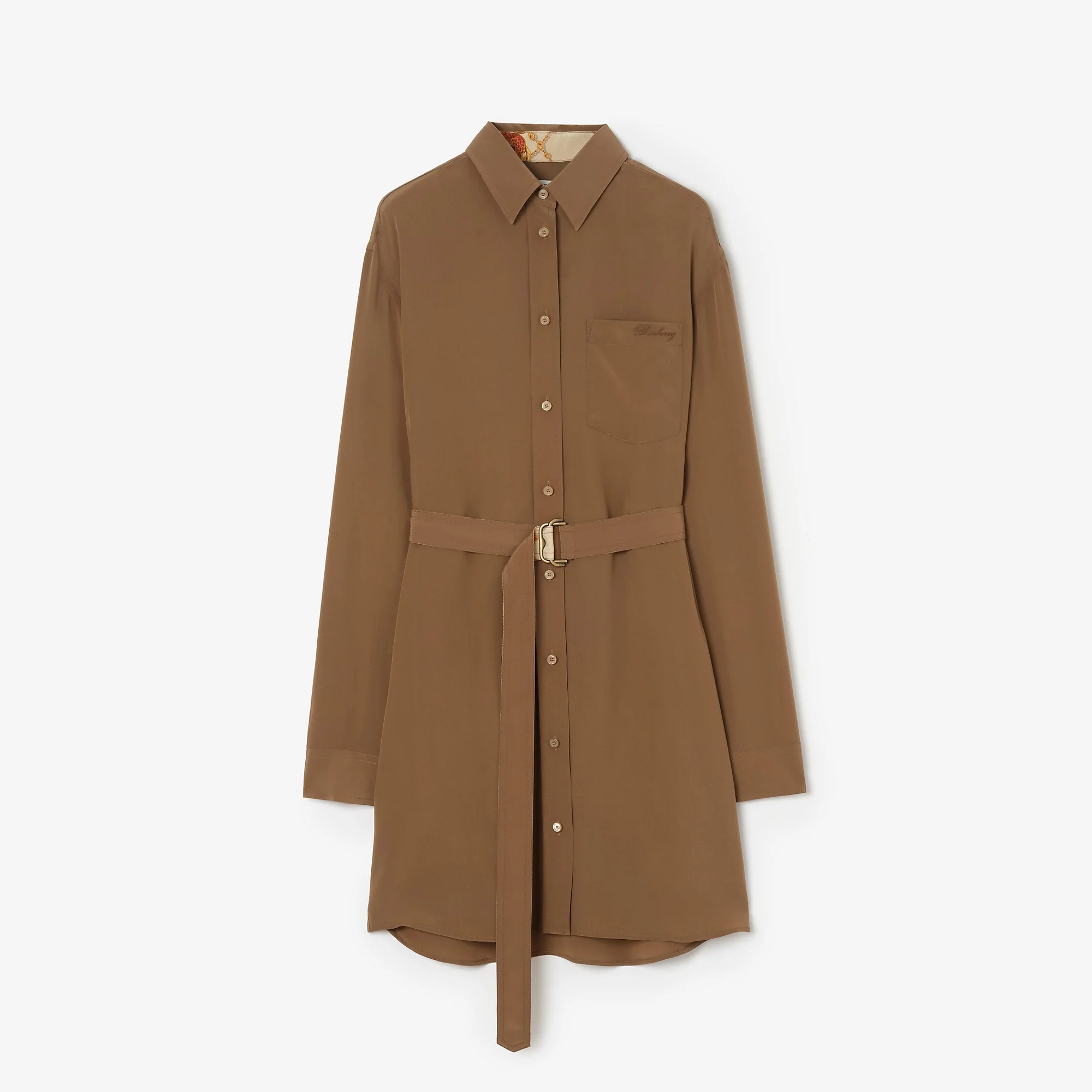 Silk Crepe de Chine Shirt Dress - 1