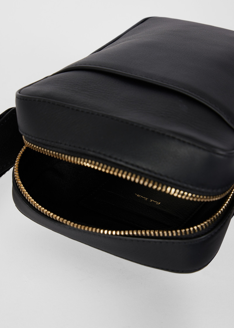 Black 'Signature Stripe' Leather Flight Bag 3