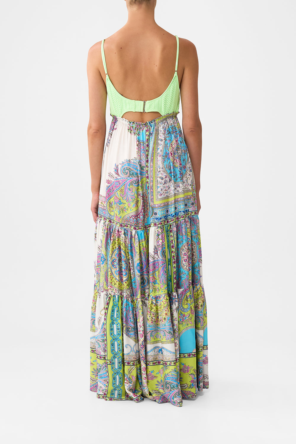 LONG DRESS WITH KNIT FRONT BODICE - 3