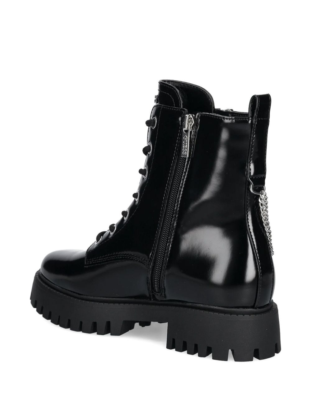 lace-up chain-detail boots - 3