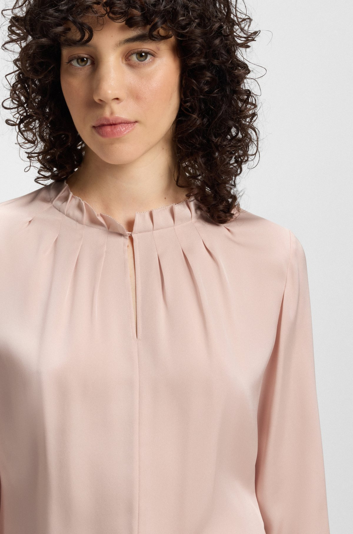 REGULAR-FIT BLOUSE IN STRETCH SILK - 4