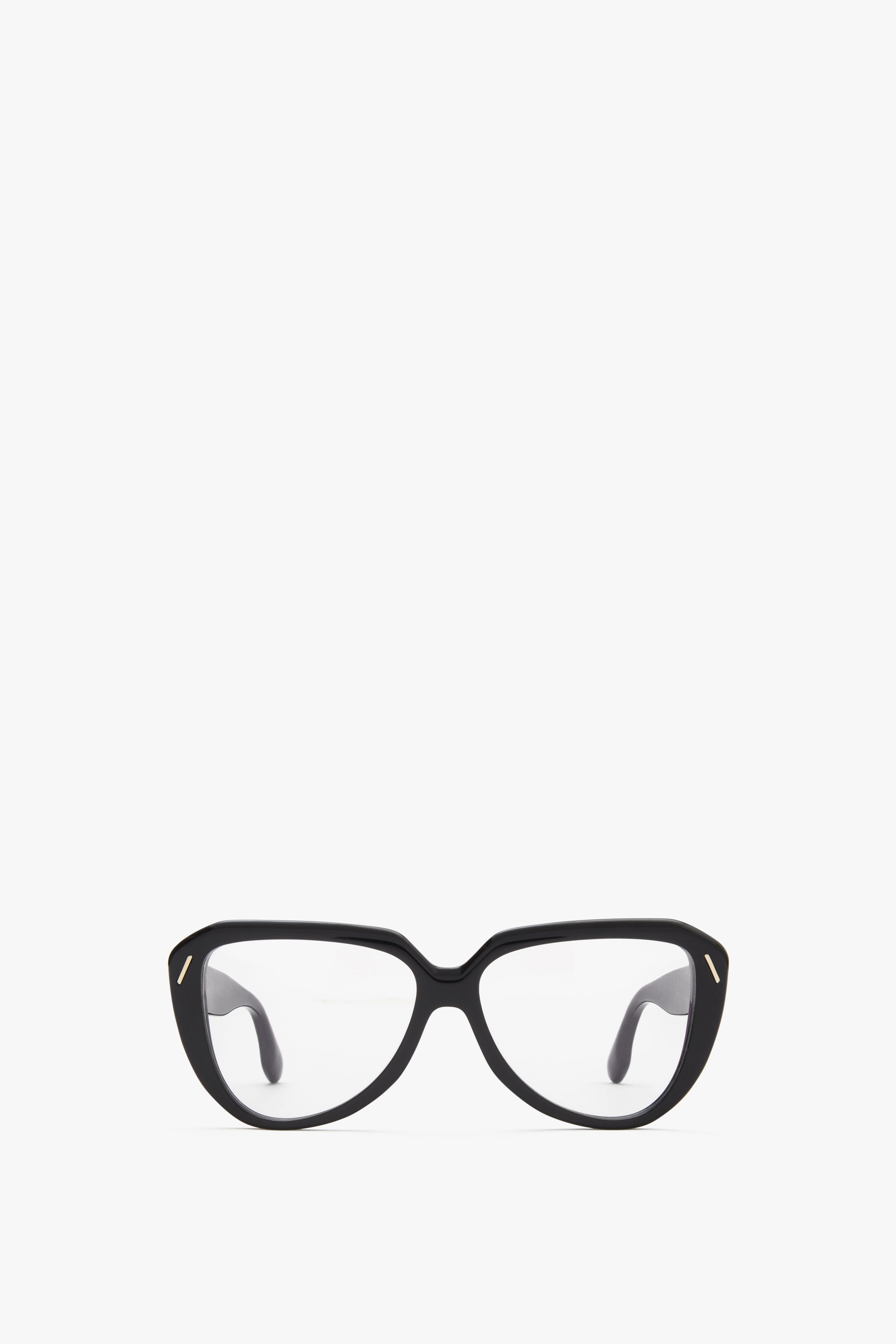 Sculptural Optical Glasses in Black - 1