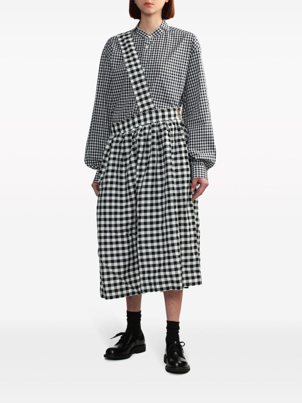 gingham-print midi skirt - 3