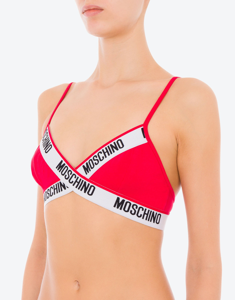 Moschino MICROFIBRE TRIANGLE BRA WITH LOGO outlook