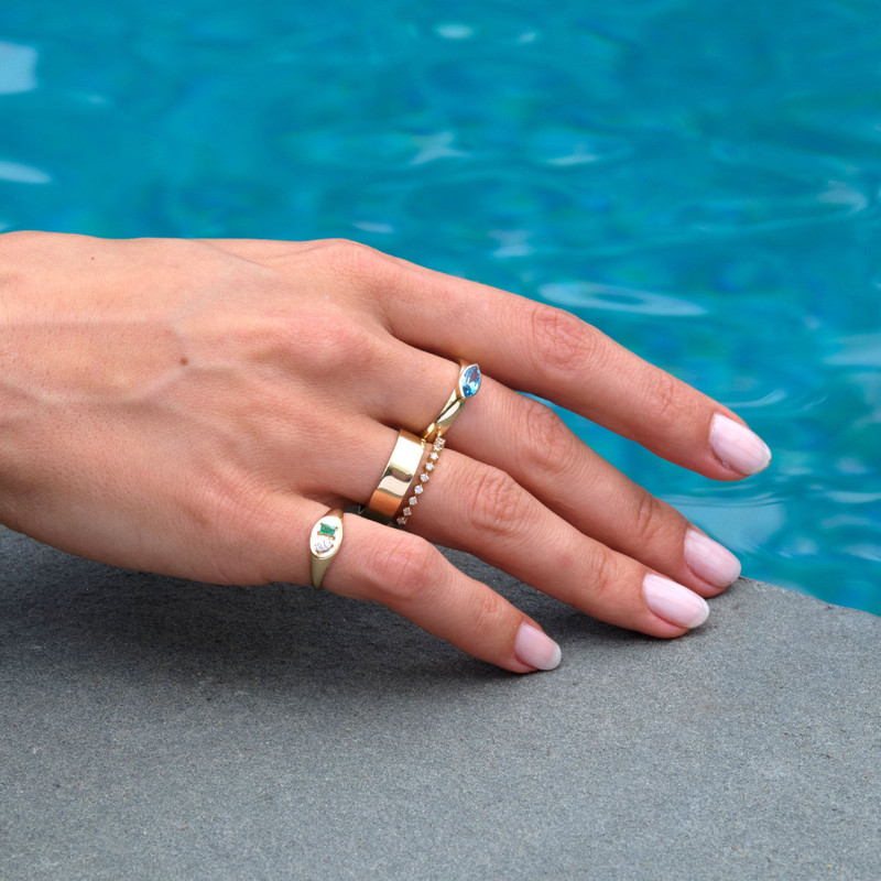 Emerald Luxe Pinky Signet Ring 10