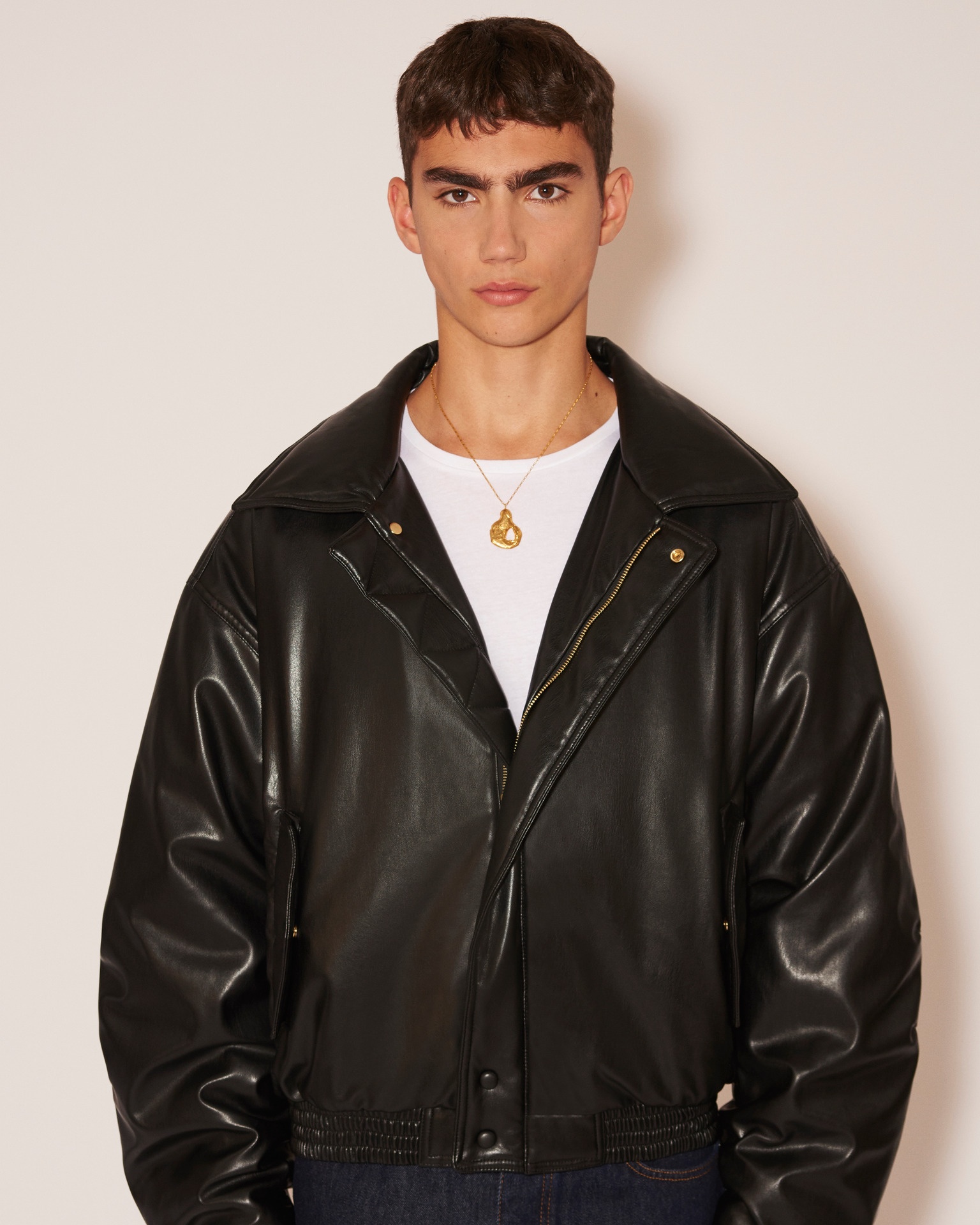 ANDS - Vegan leather bomber jacket - Black - 5