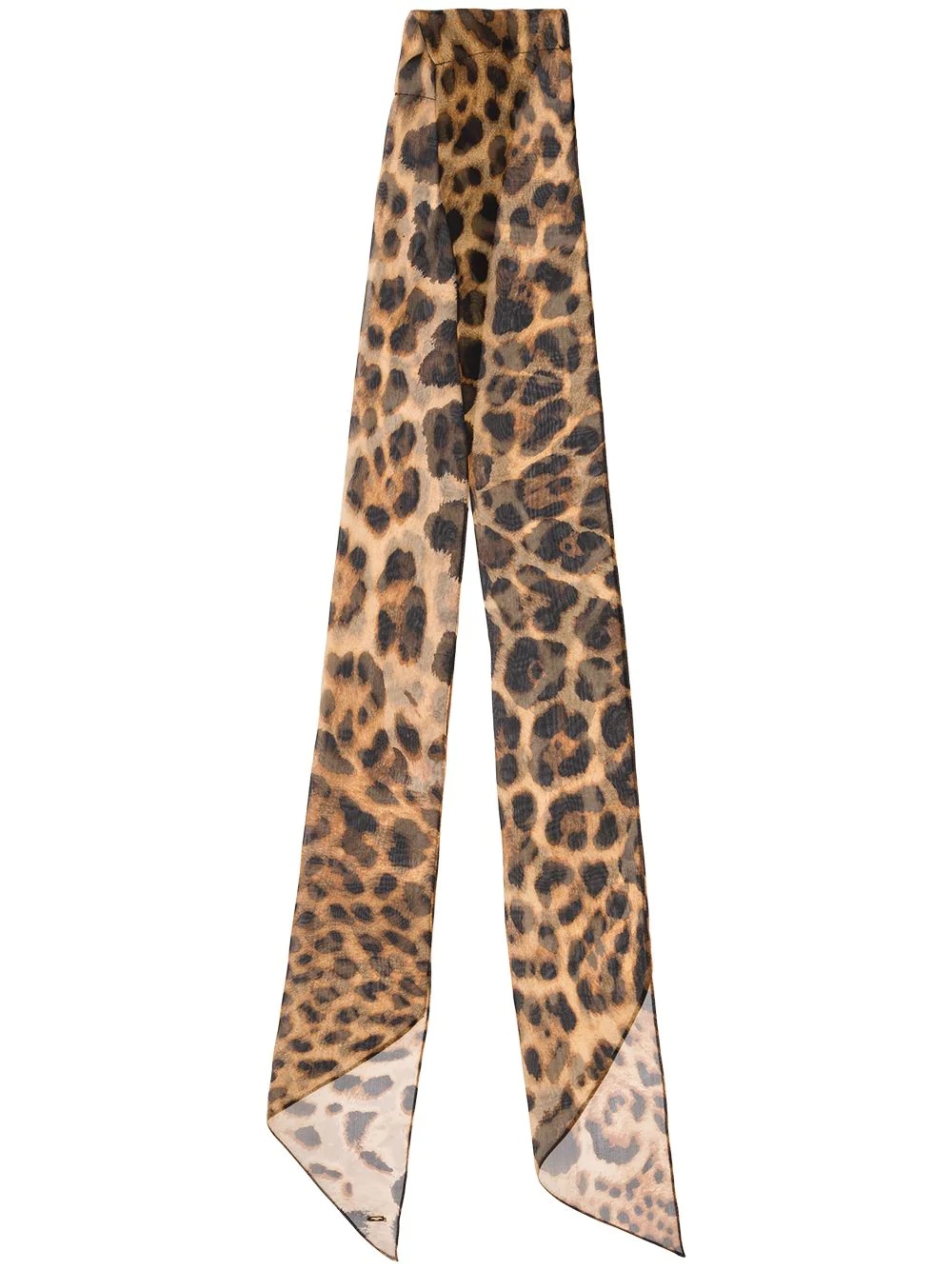 leopard-print skinny scarf - 1