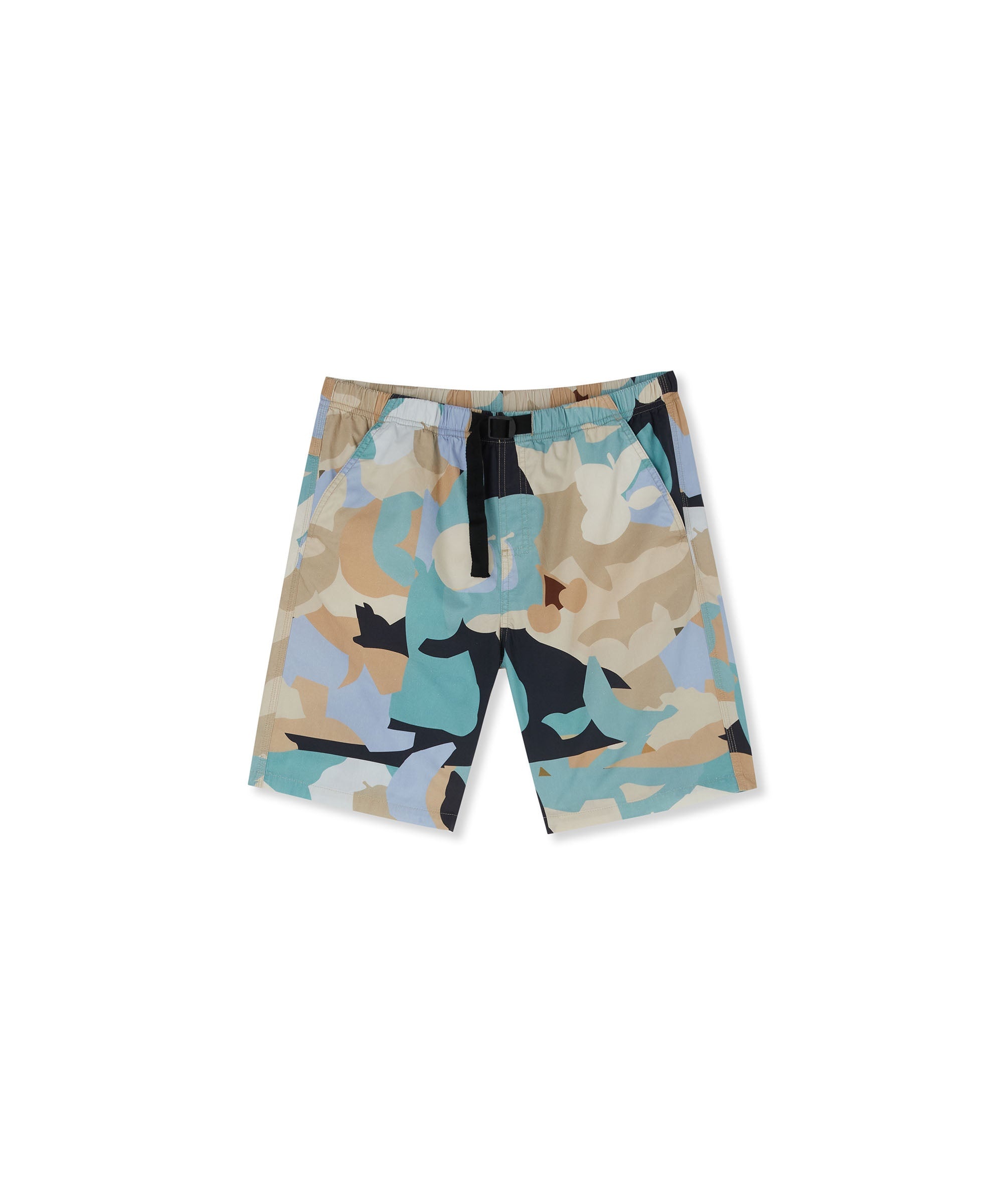 Poplin cotton shorts with "Geo Camo" print - 1