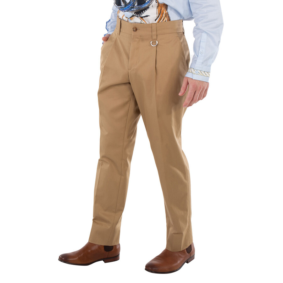 Burberry Men's Toasted Walnut Dover Cotton Gabardine Trousers - 4