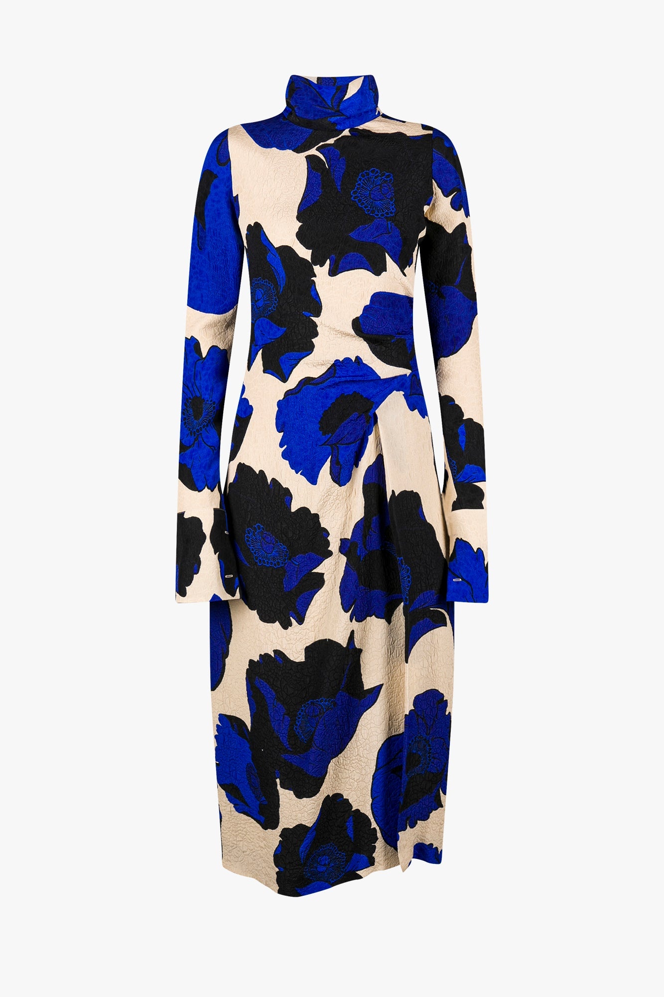 FLORAL DRAPED DRESS - 1