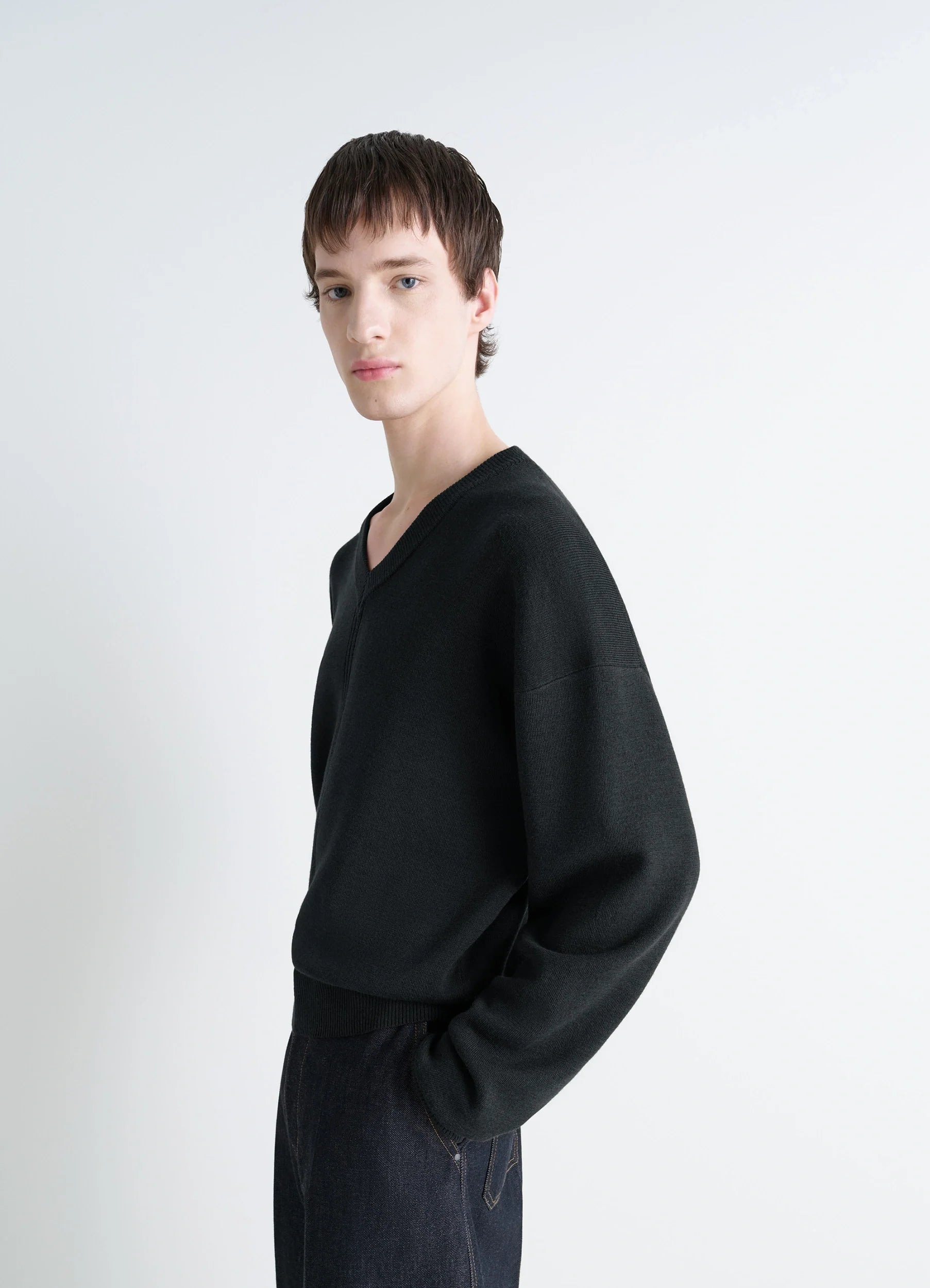 V NECK SWEATER - 4