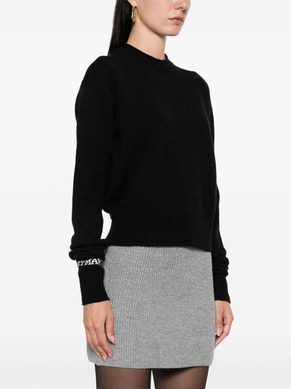 intarsia-logo sweater - 3