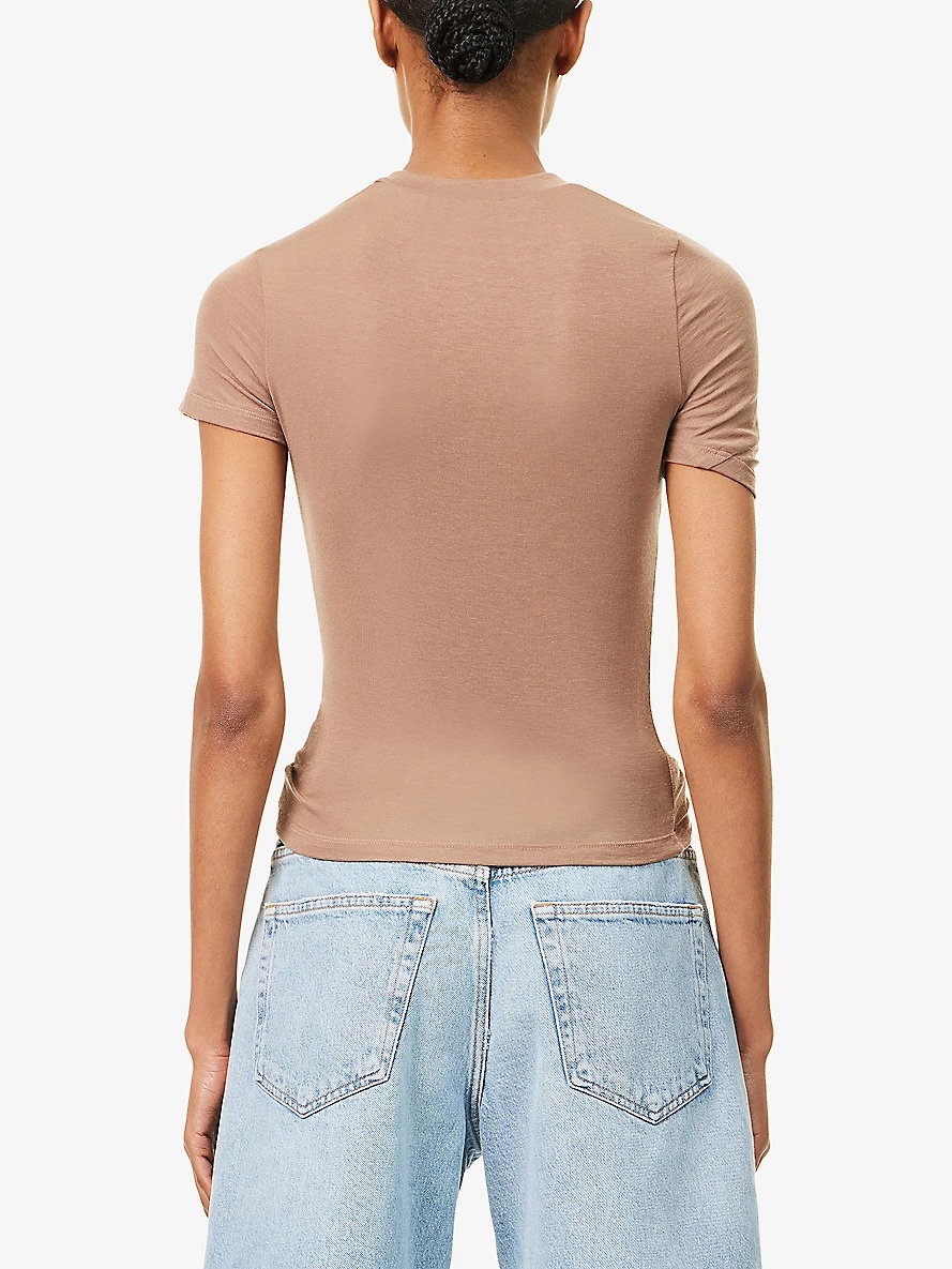 Lissa Round-Neck Stretch-Woven T-Shirt - 4
