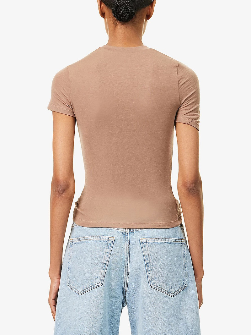 Lissa Round-Neck Stretch-Woven T-Shirt 4