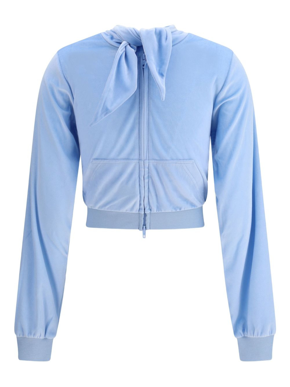 tie-detail zip-up top - 2