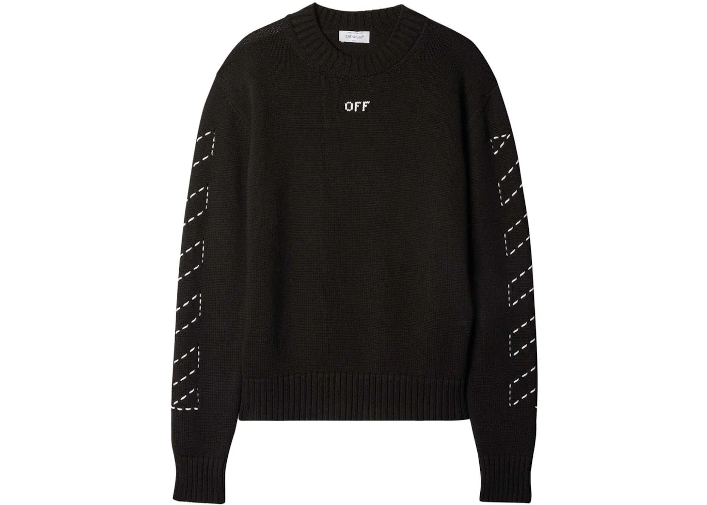 OFF-WHITE Arrows-Embroidery Crew-Neck Jumper Black - 1