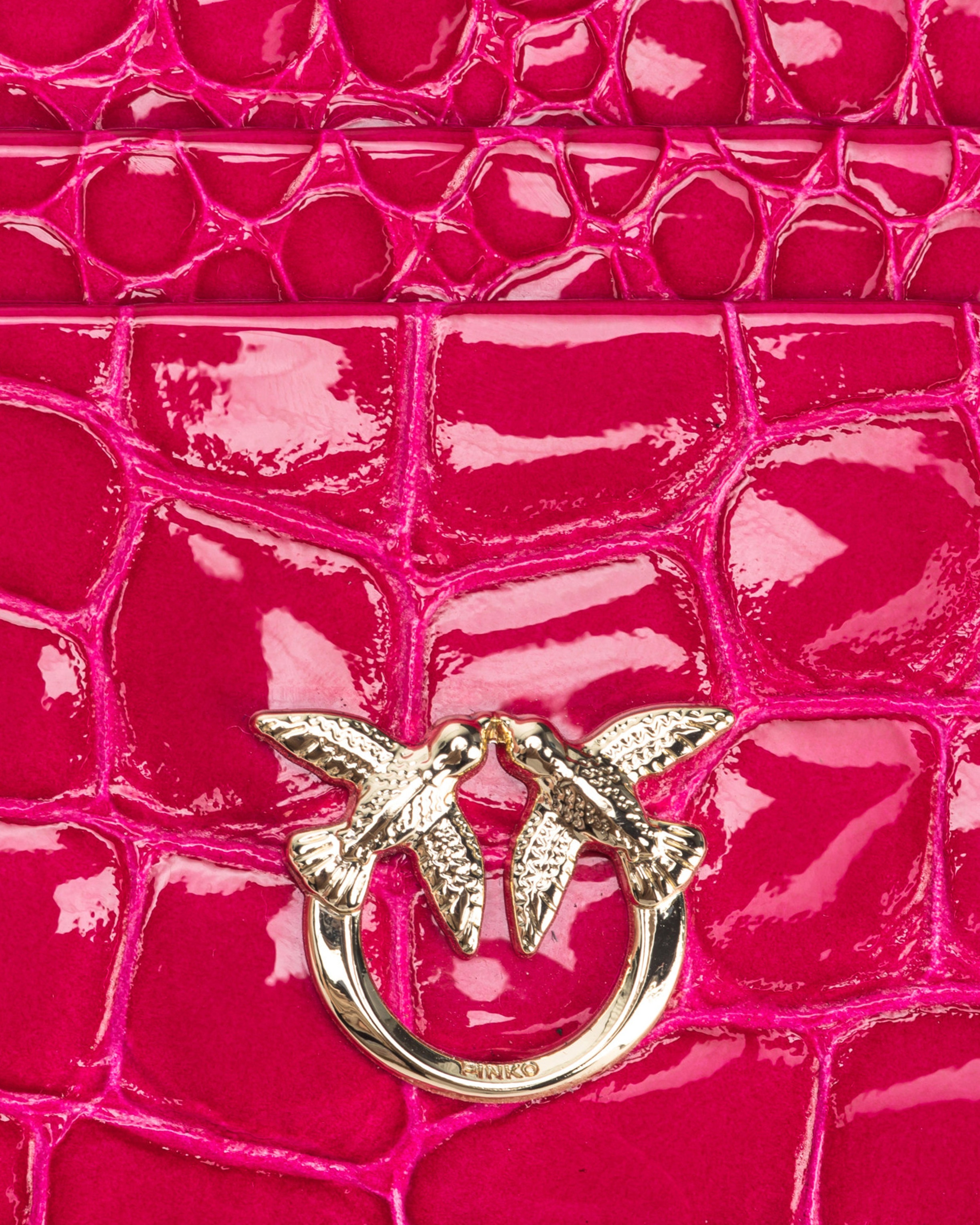 PINKO GALLERIA CARD HOLDER IN SHINY COLOURED CROC-PRINT LEATHER - 4