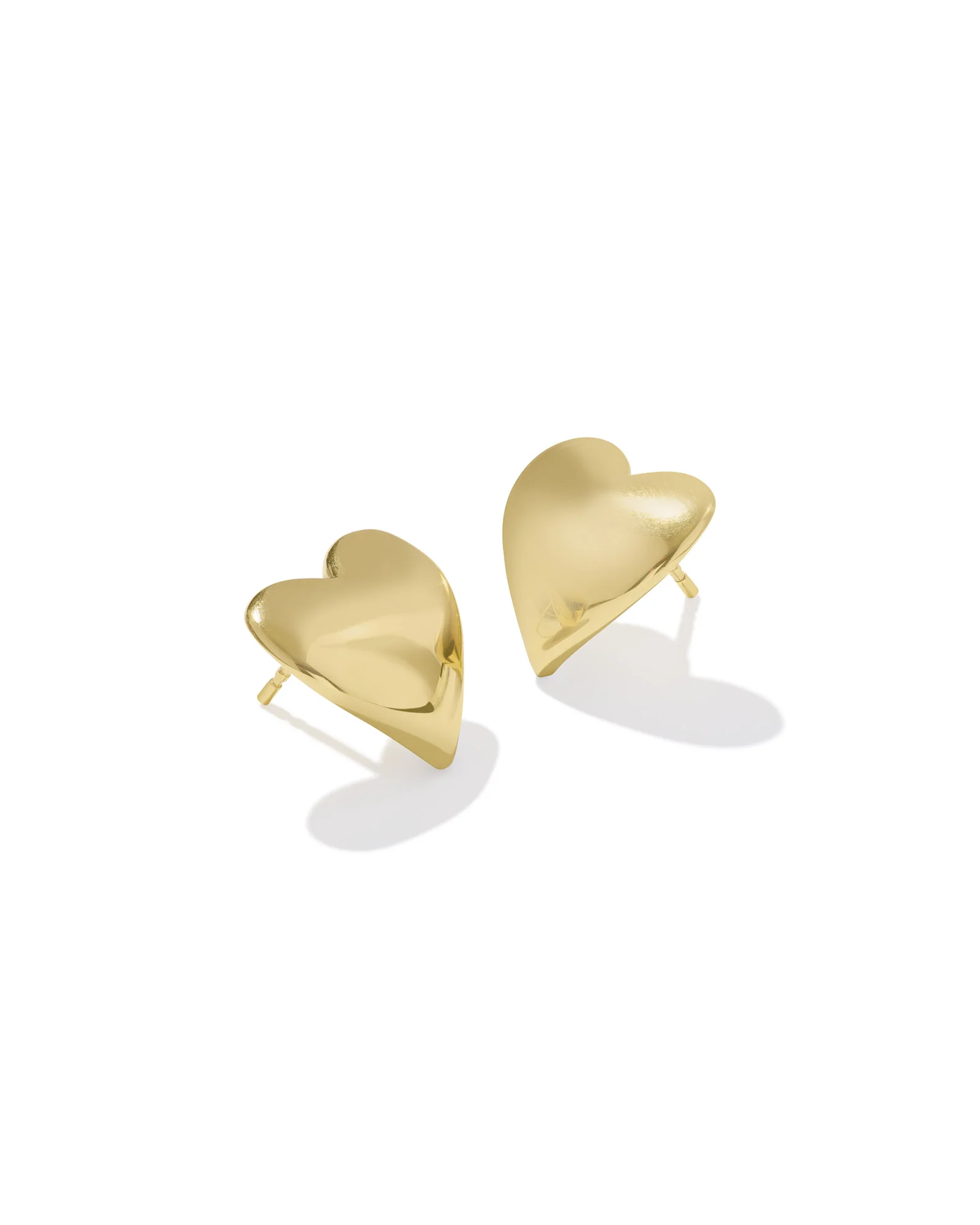 Jasmine Heart Stud Earrings in 18k Gold Vermeil - 1