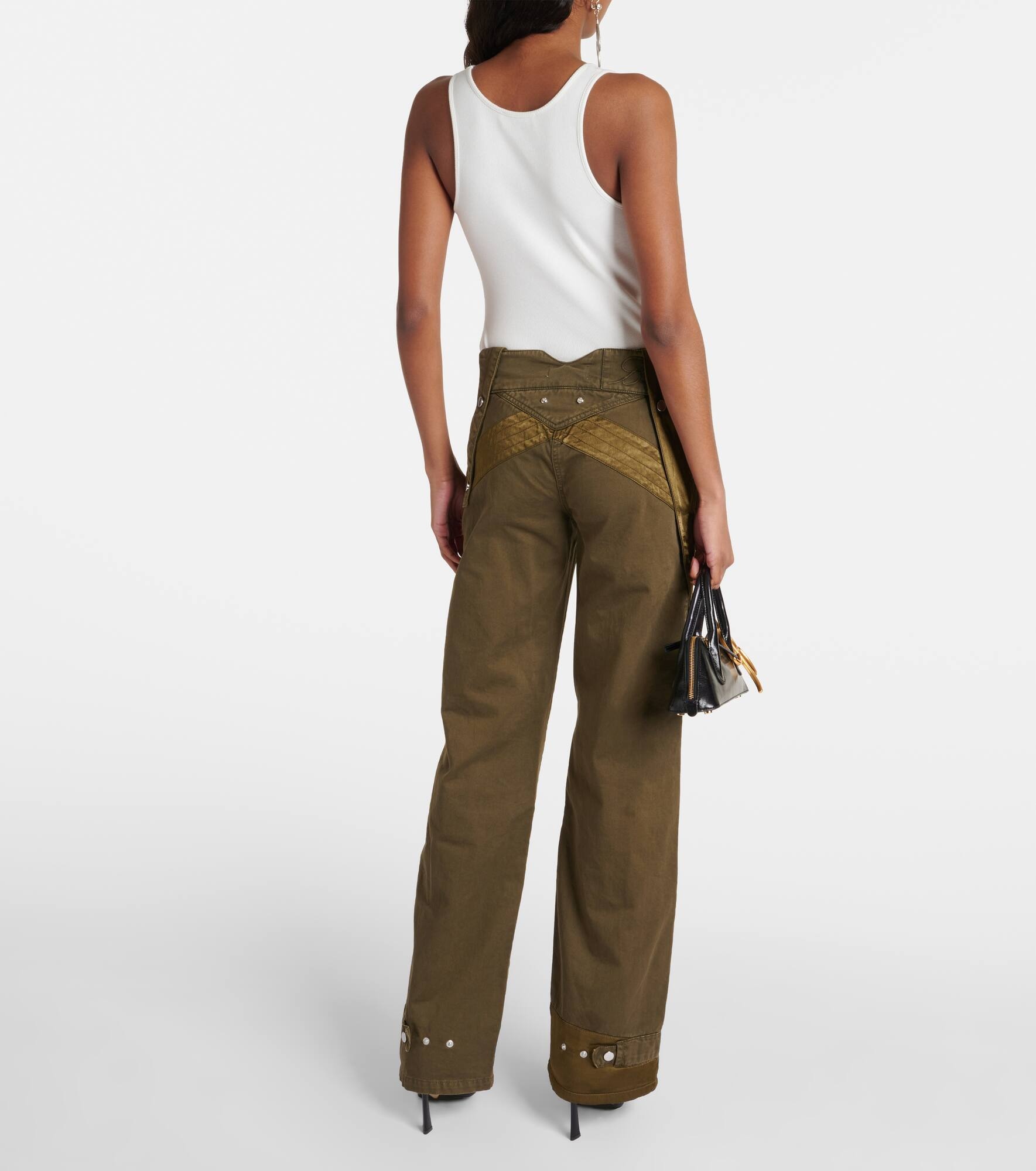 Mid-rise flared cargo jeans - 3