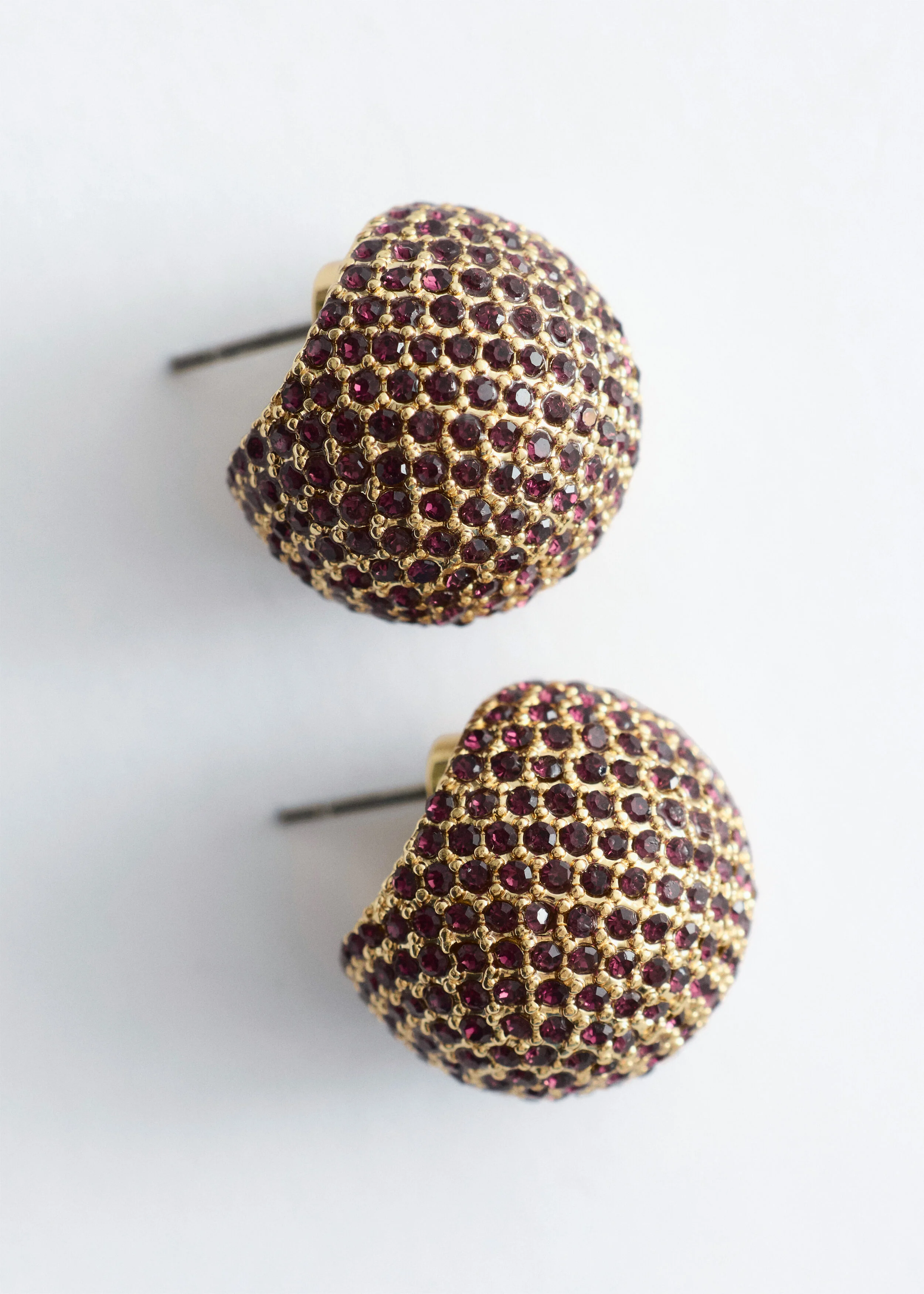 Rhinestone Sphere Earrings - 1