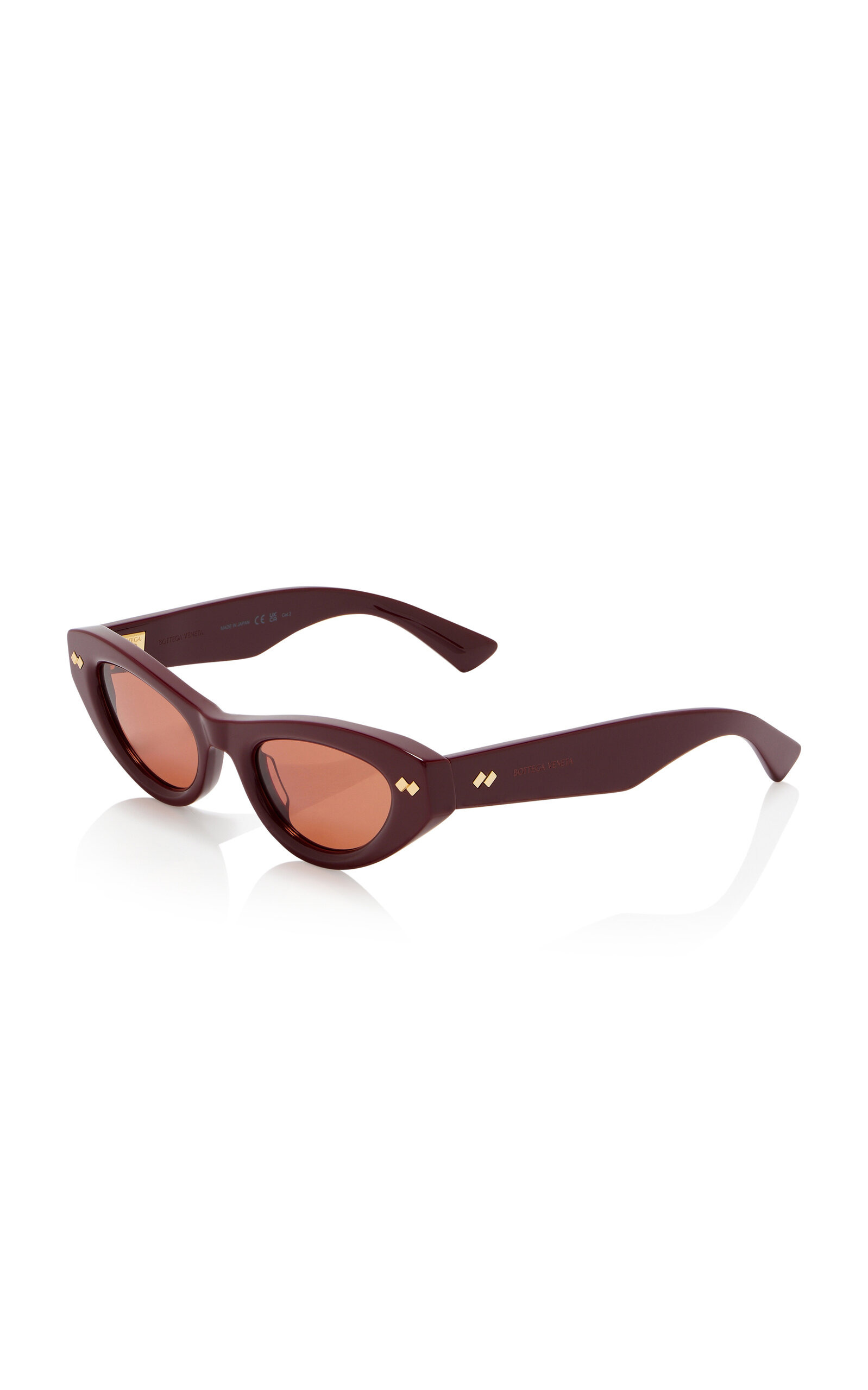 Bold Ribbon Stud Acetate Sunglasses burgundy - 3