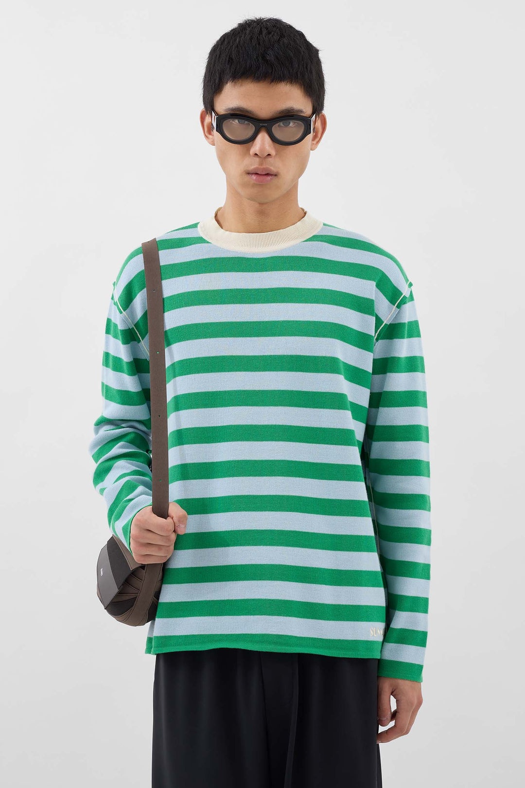 MAGLIA UNITA LONGSLEEVE SHIRT / anthracite & green stripes - 2