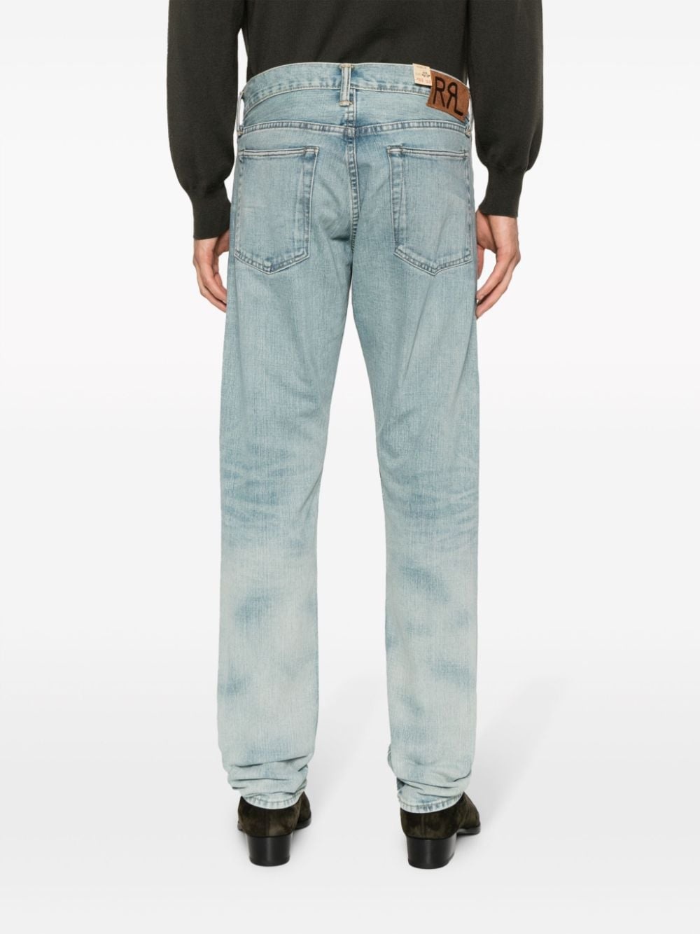 logo-patch straight jeans - 4