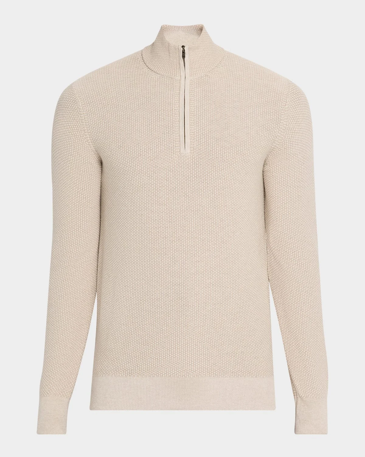 Men's Geometric Jacquard Quarter-Zip Sweater - 1