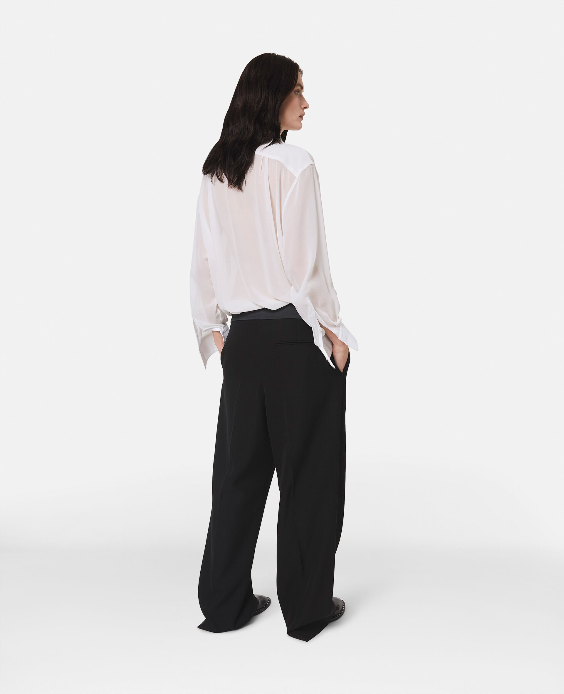 Wide Leg Tuxedo Trousers - 4