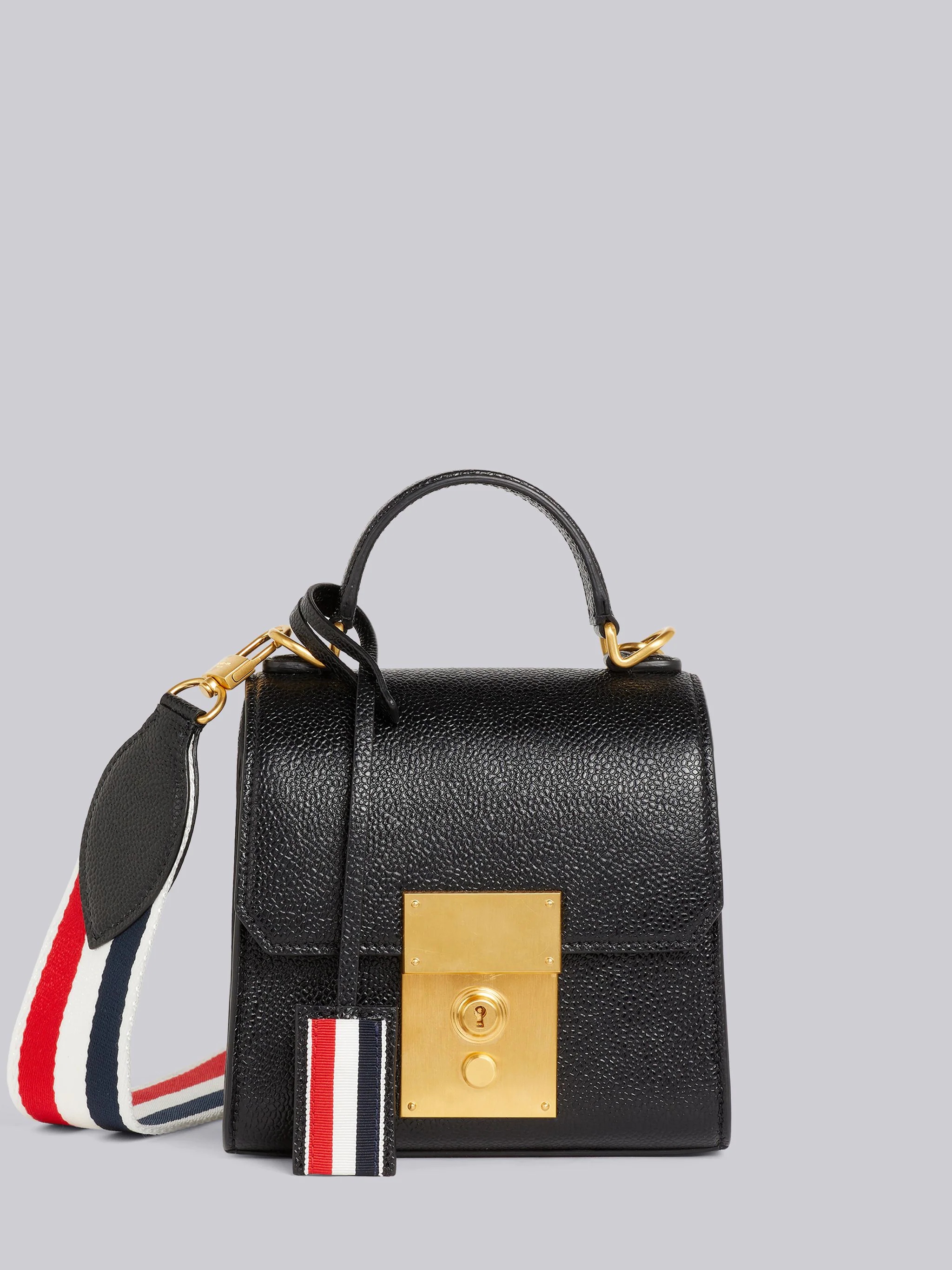 Black Pebbled Calfskin Mrs. Thom Mini Flap Crossbody Bag - 1