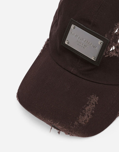 Dolce & Gabbana Cotton baseball cap with logo tag outlook