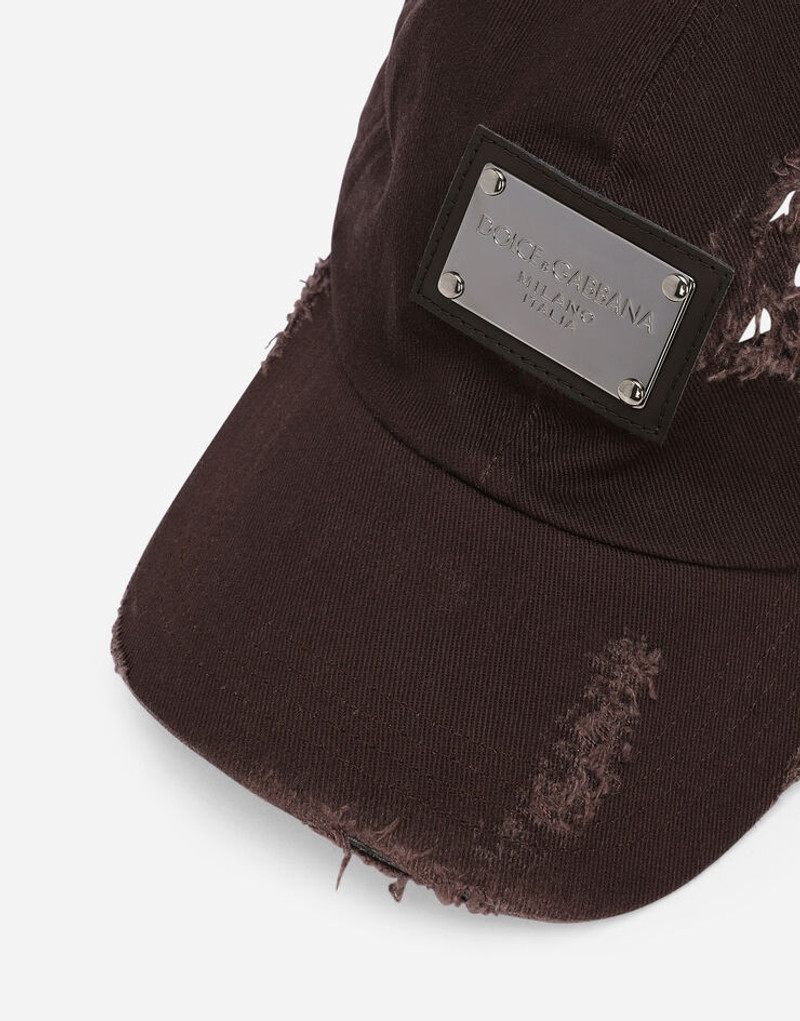 Dolce & Gabbana Cotton baseball cap with logo tag outlook