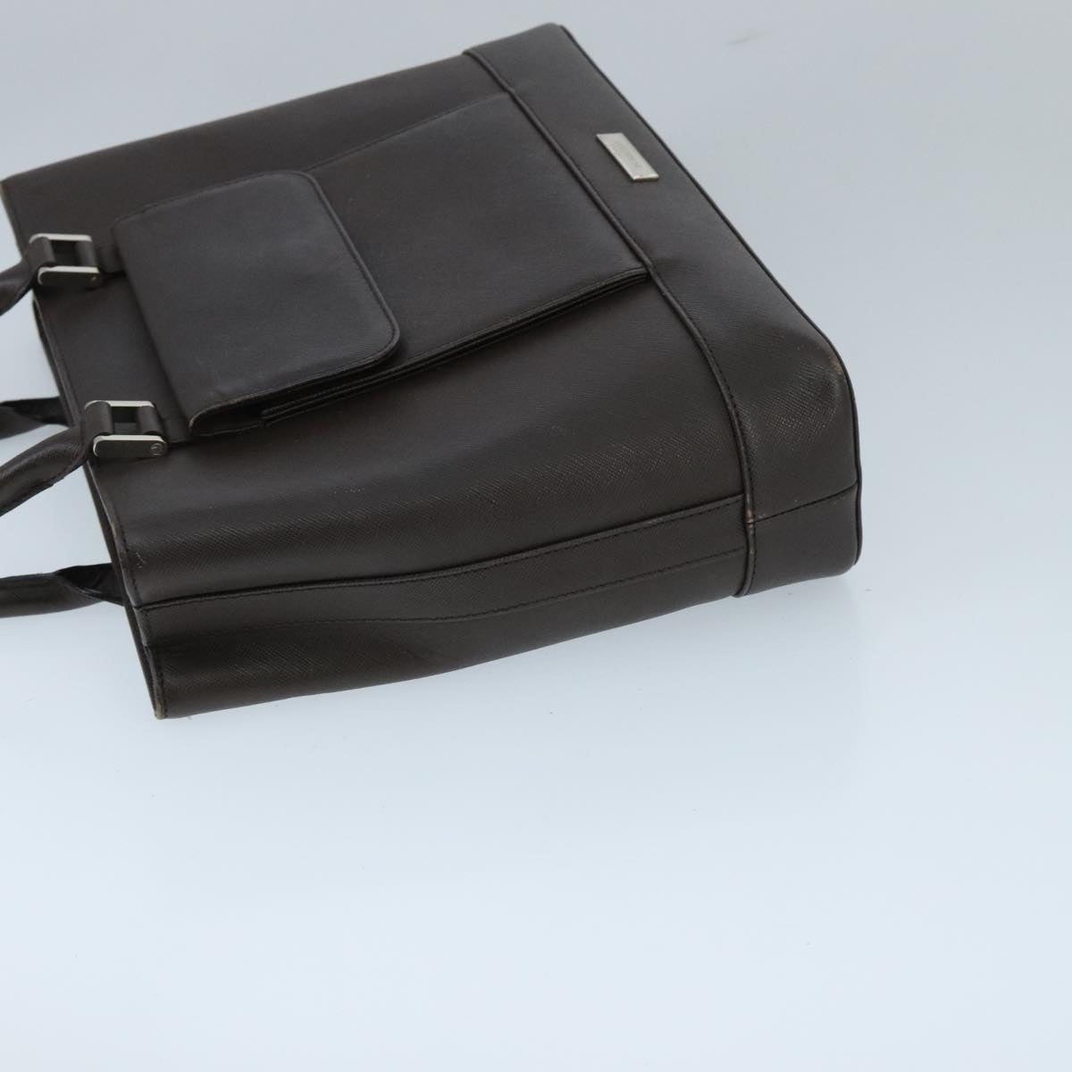 Burberry Hand Bag Leather Brown Silver - 4