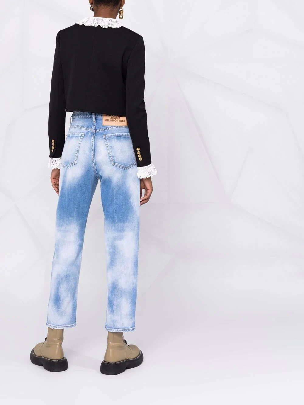 bleached effect straight-leg jeans - 6