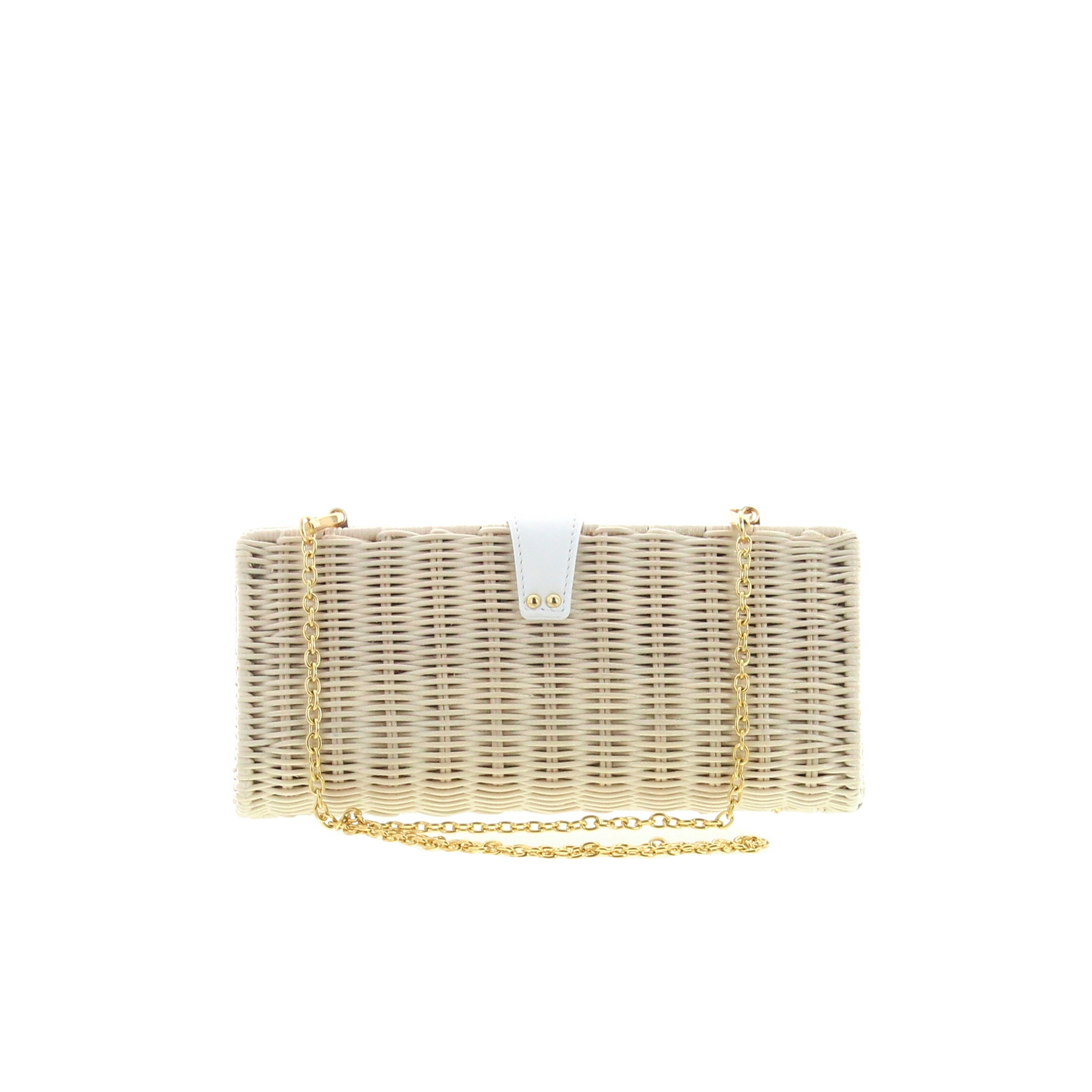 CARLA SAINT-BARTH - Carla Saint Barth – Vimini Long Clutch – Natural / White - 3