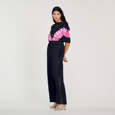 Sandro Wide pants with satin side stripes outlook