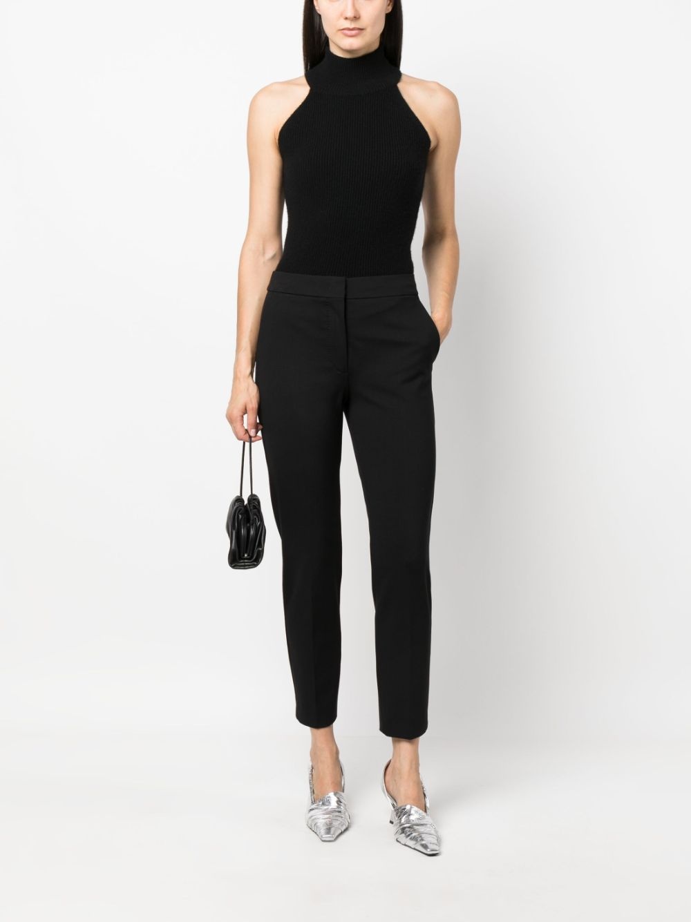 high-waisted cropped trousers - 2