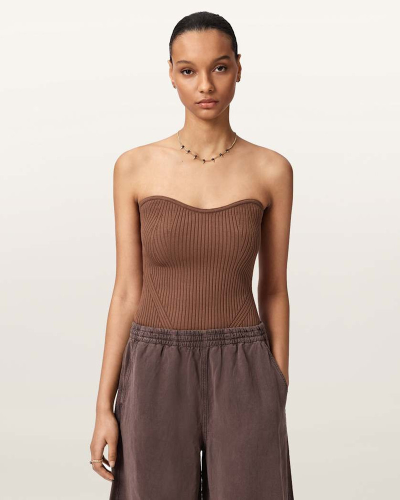 ALLSAINTS CRUZ BANDEAU SLIM FIT TOP outlook