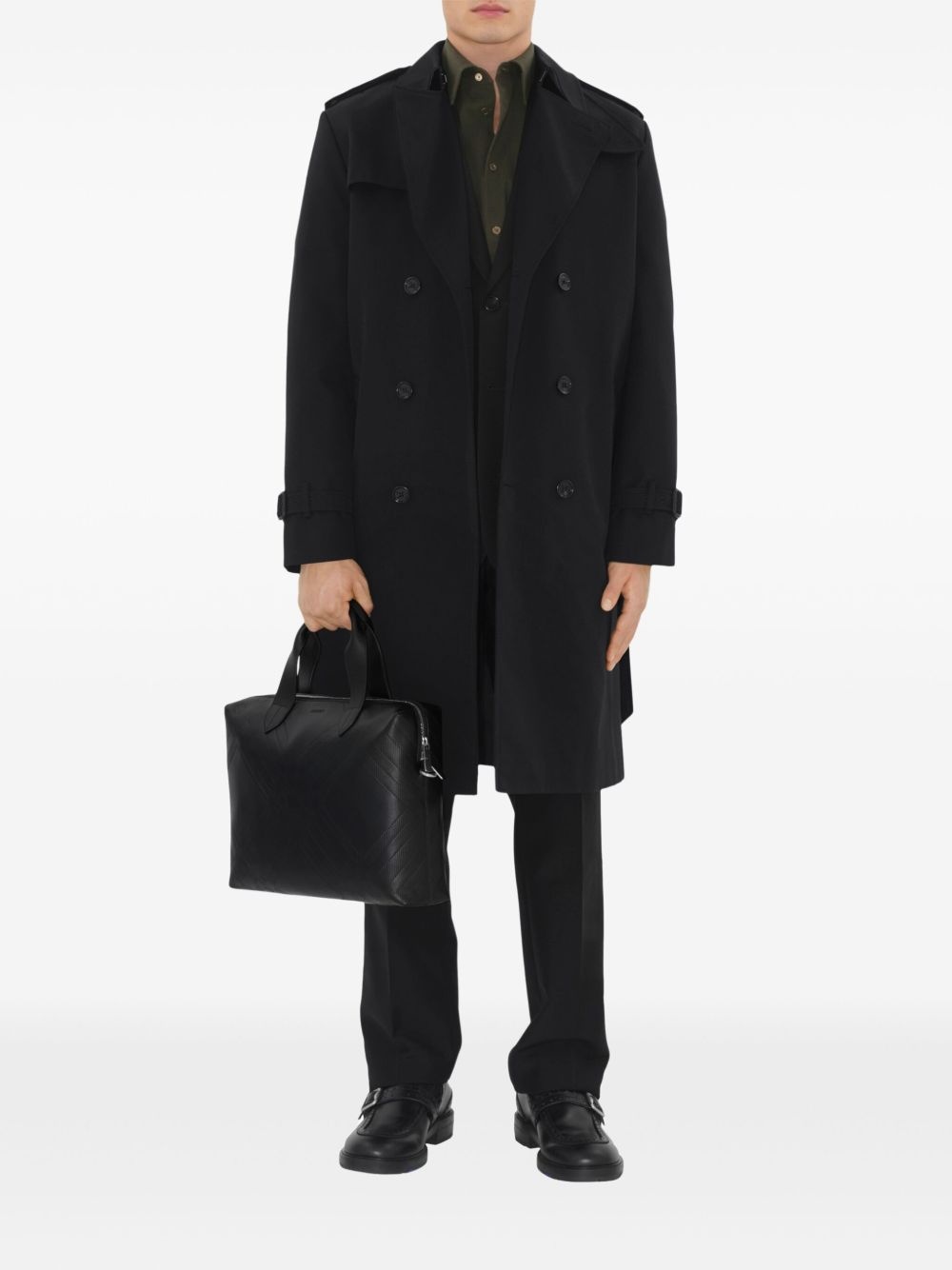 Check-embossed briefcase - 2