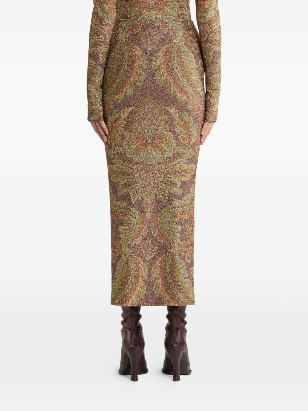 paisley-pattern midi skirt - 4