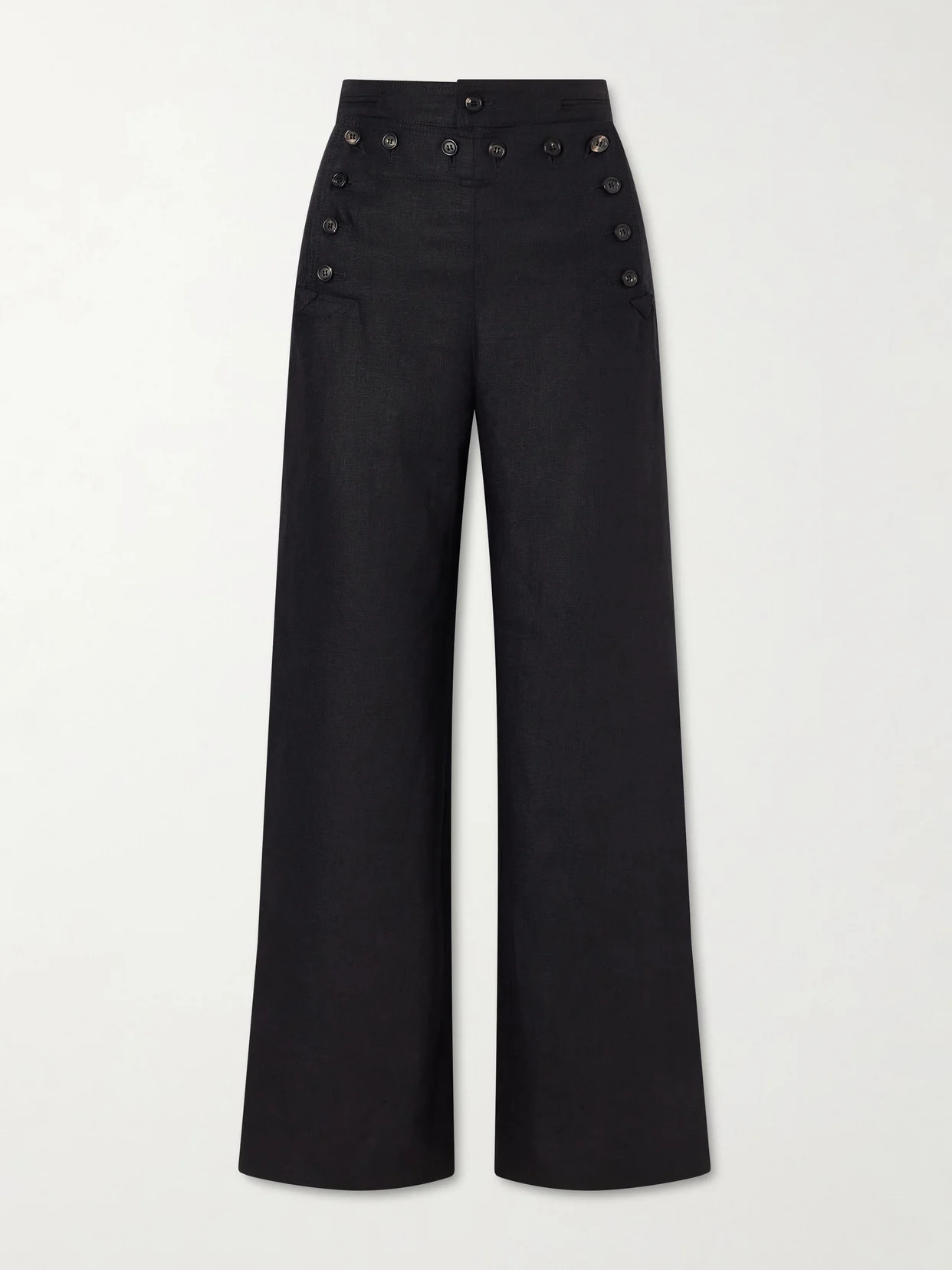 Sailor Cropped Linen High-rise Wide-leg Pants - 1