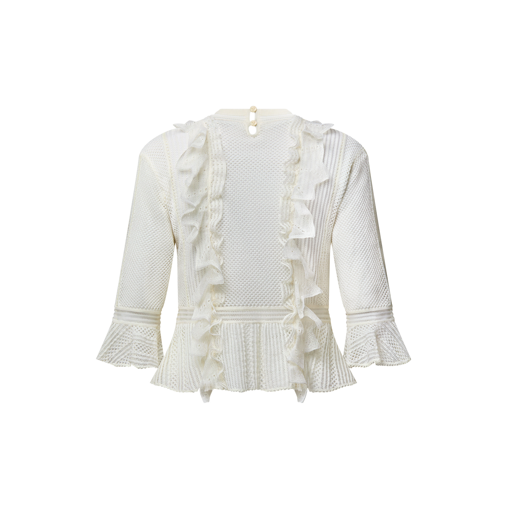 Mesh Knit Ruffle Top - 3
