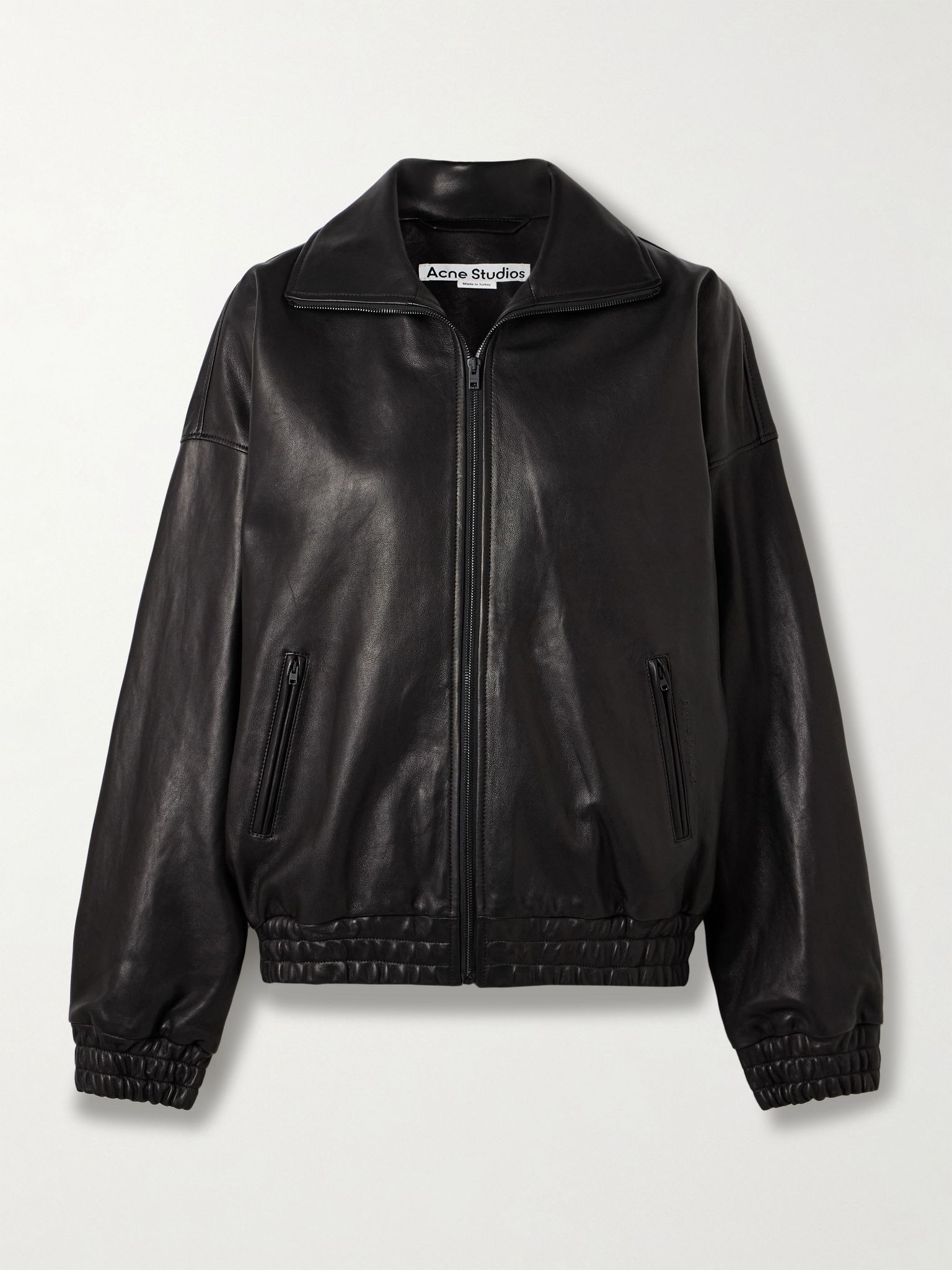 Leather bomber jacket Black - 1