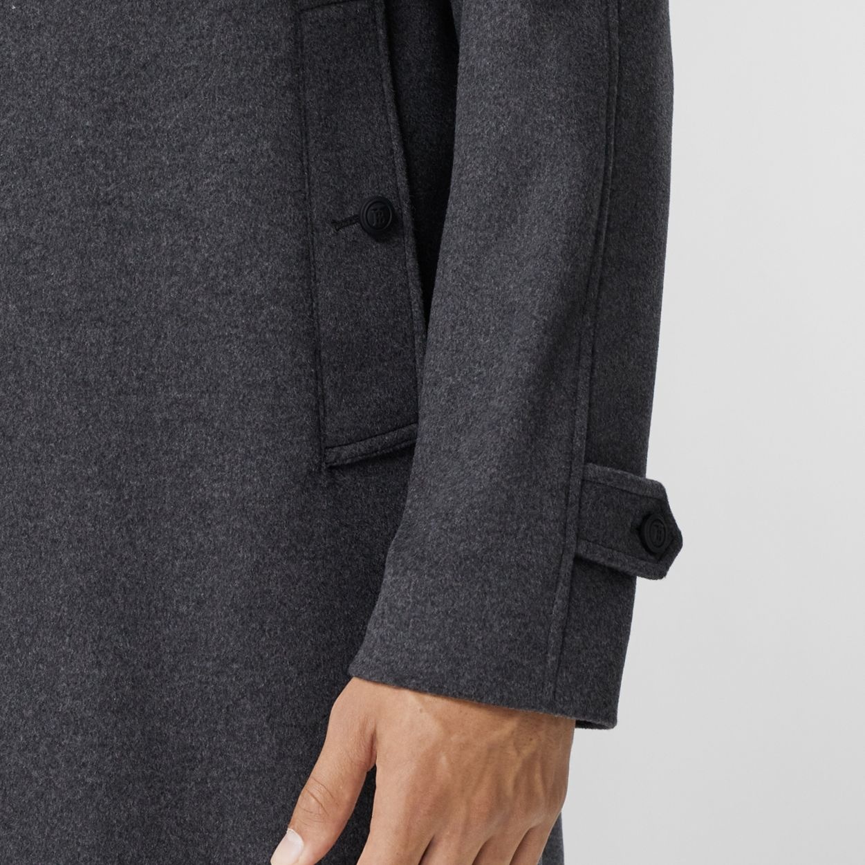 Button Detail Wool Cashmere Car Coat - 5